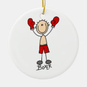 Strichmännchen-Boxer-T - Shirts und Geschenke Keramik Ornament (Vorne)