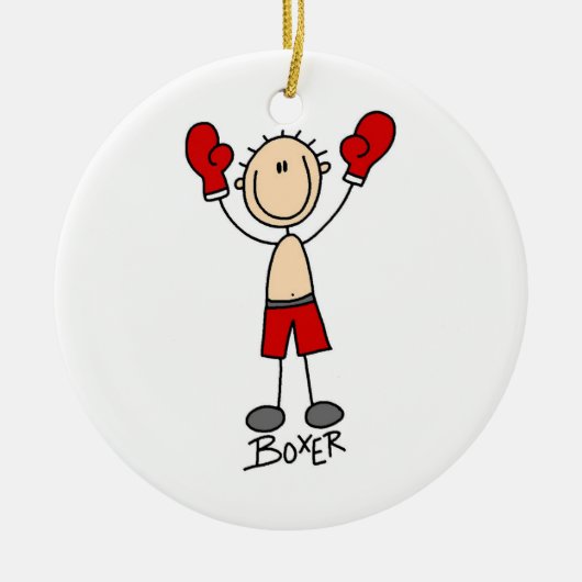 Strichmännchen-Boxer-T - Shirts und Geschenke Keramik Ornament (Vorne)