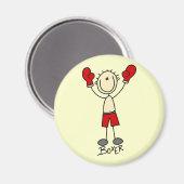 Strichmännchen Boxing T - Shirt und Geschenke Magnet (Vorderseite/Rückseite)