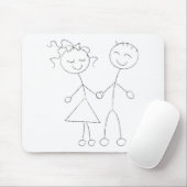 Strichmännchen Boy and Girl Mousepad (Mit Mouse)