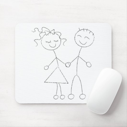 Strichmännchen Boy and Girl Mousepad (Mit Mouse)