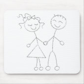Strichmännchen Boy and Girl Mousepad (Vorne)