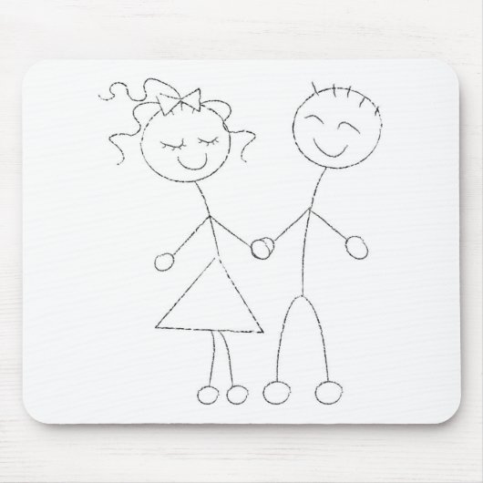 Strichmännchen Boy and Girl Mousepad (Vorne)