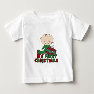 Strichmännchen Boy Erste Weihnacht Baby T-shirt