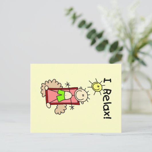 Strichmännchen Boy I Relax Postkarte (Stehend Vorderseite)