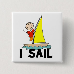 Strichmännchen Boy I Sail Button