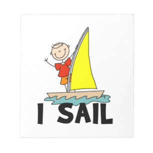 Strichmännchen Boy I Sail Notizblock
