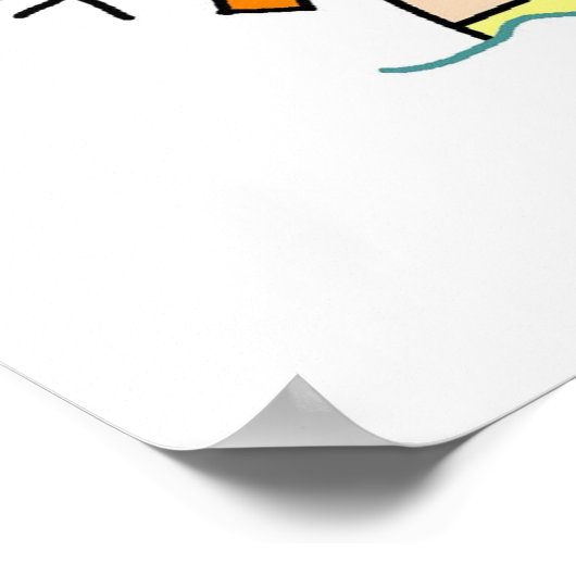 Strichmännchen Boy I Swim Poster (Ecke)