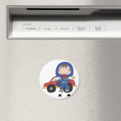 Strichmännchen Boy Race Car Driver Tshirts Magnet (In Situ (Geschirrspüler))