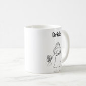 Strichmännchen-Braut Kaffeetasse (VorderseiteRechts)