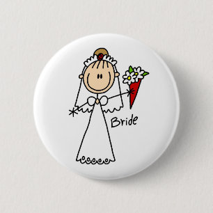 Strichmännchen-Braut-T-Shirts und Geschenke Button