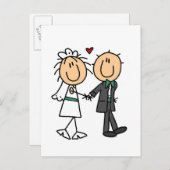 Strichmännchen-Braut und Einladungen (Vorne/Hinten)