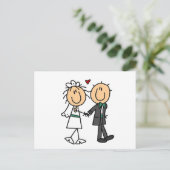 Strichmännchen-Braut und Einladungen (Stehend Vorderseite)