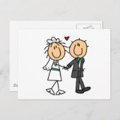 Strichmännchen-Braut und Einladungen (Vorne/Hinten)