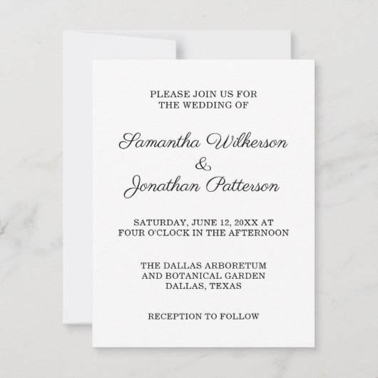 Strichmännchen Bride & Groom Wedding Einladungskar (Rückseite)