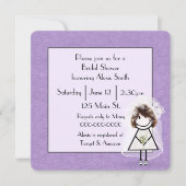 Strichmännchen Bridge für Brautparty Einladung (Vorderseite)