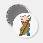 Strichmännchen Cello Magnet (Vorderseite/Rückseite)