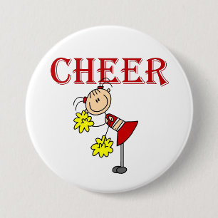 Strichmännchen-Cheerleader Button