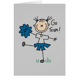 Strichmännchen-Cheerleader gehen Team-T-Shirts und