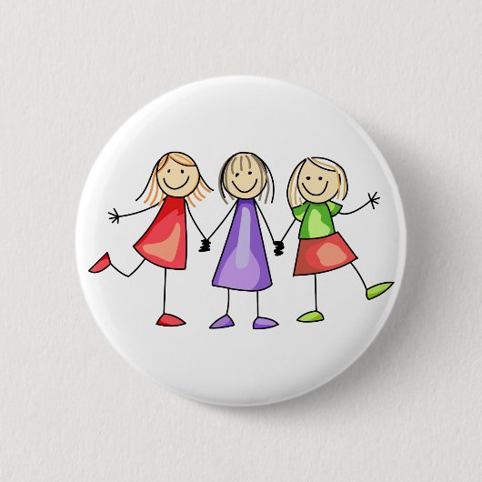 Strichmännchen Children Button (Vorderseite)