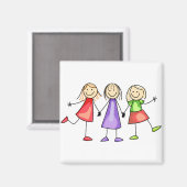 Strichmännchen Children Magnet (Vorderseite/Rückseite)