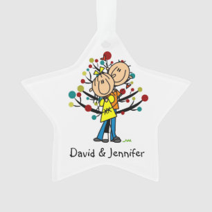 Strichmännchen Couple in Liebe Weihnachtsfeier Ornament