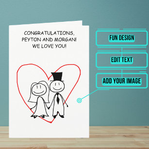 Strichmännchen Couple Wedday Glückwunsch Karte