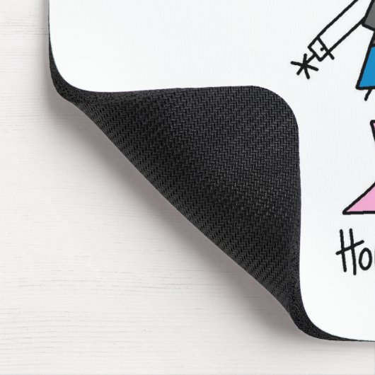 Strichmännchen-Cowgirl im rosa Hut/in den Stiefeln Mousepad (Ecke)