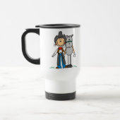 Strichmännchen-Cowgirl mit der PferdeTasse Reisebecher (Links)