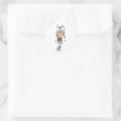 Strichmännchen-Cowgirl mit Lasso-Aufklebern Runder Aufkleber (Tasche)