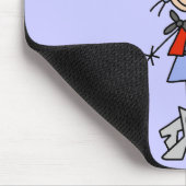 Strichmännchen-Cowgirl mit Lasso Mousepad (Ecke)