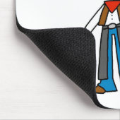 Strichmännchen-Cowgirl mit Pferd Mousepad (Ecke)