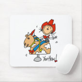 Strichmännchen-Cowgirl Yee Haw Mousepad (Mit Mouse)