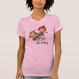 Strichmännchen-Cowgirl Yee Haw-T - Shirt