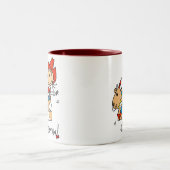 Strichmännchen-Cowgirl Yee Haw-Tasse Zweifarbige Tasse (Mittel)