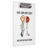 Strichmännchen D ist für Doktor Clipboard Klemmbrett (Rechts)