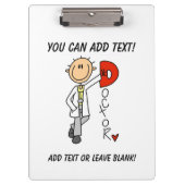 Strichmännchen D ist für Doktor Clipboard Klemmbrett (Vorderseite)