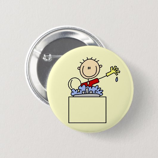 Strichmännchen, das Geschirr-T-Shirts und Button (Vorne & Hinten)