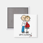 Strichmännchen, das wir erwarten magnet (Vorderseite/Rückseite)