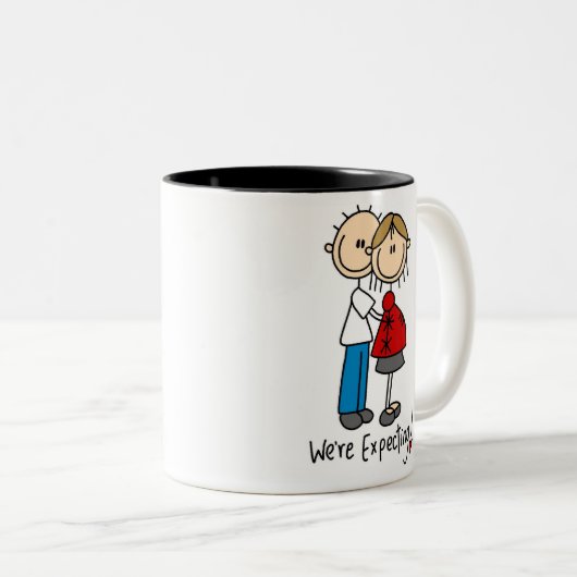 Strichmännchen, das wir erwarten zweifarbige tasse (VorderseiteRechts)