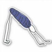 Strichmännchen, das Yoga vor dem Hund praktiziert Aufkleber (Vorderseite)