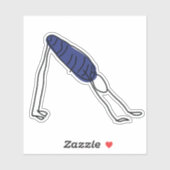 Strichmännchen, das Yoga vor dem Hund praktiziert Aufkleber (Blatt)