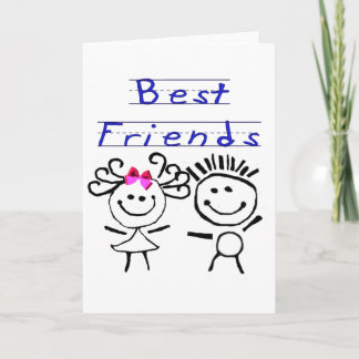 Strichmännchen der besten Freunde Karte