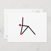 Strichmännchen der dreieckigen Yoga-Pose. Postkarte (Vorne/Hinten)