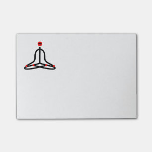 Strichmännchen der Lotus Yoga-Pose. Post-it Klebezettel
