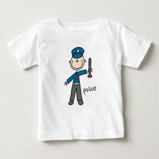 Strichmännchen des Polizeibeamten Baby T-shirt (Vorderseite)