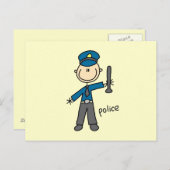 Strichmännchen des Polizeibeamten Postkarte (Vorne/Hinten)