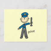 Strichmännchen des Polizeibeamten Postkarte (Vorderseite)