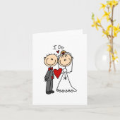 Strichmännchen, die Anmerkungs-Karte Wedding sind Karte (Gelbe Blume)