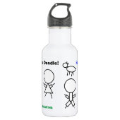 Strichmännchen Doodle Faces Color Me Edelstahlflasche (Vorderseite)